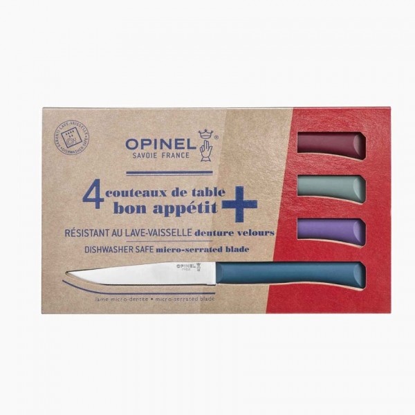 Coffret de 4 couteaux de table Opinel | Bon Appétit plus Glam - lame inox 11 cm