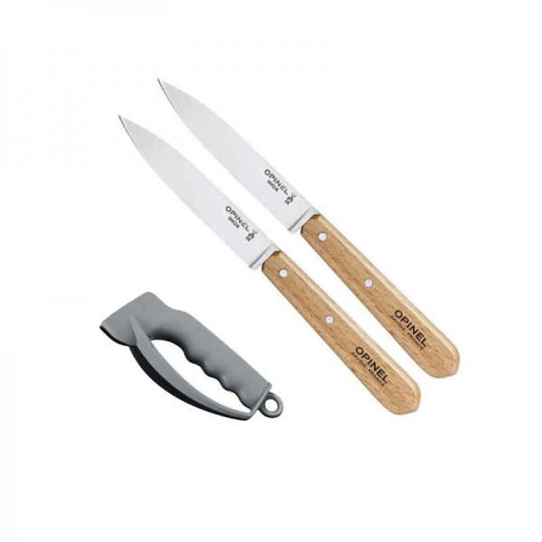 Pack éco couteau office Opinel lame 10 cm avec aiguiseur de poche Victorinox Sharpy