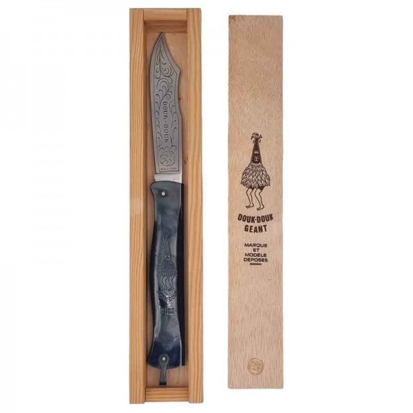 Couteaux Douk Douk Géant 14 cm, lame acier carbone en coffret bois