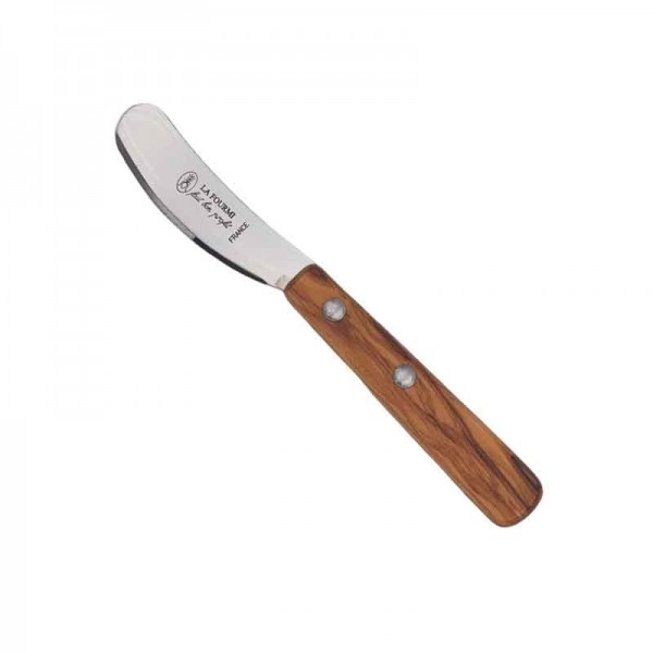 Couteau à tartiner La Fourmi - manche en bois d'olivier - lame inox 6 cm